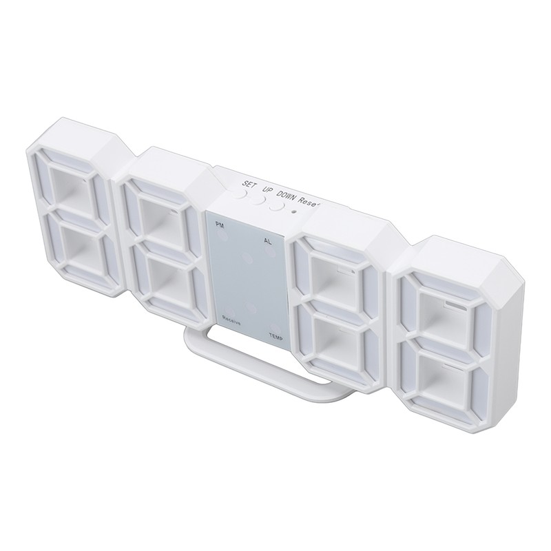 3D LED Digital Clock Time Temperature Display Night Light Alarm