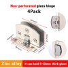 4-Pack No-Drill Glass Door Hinges for Cabinets, Showcases, Wine Cabinets
