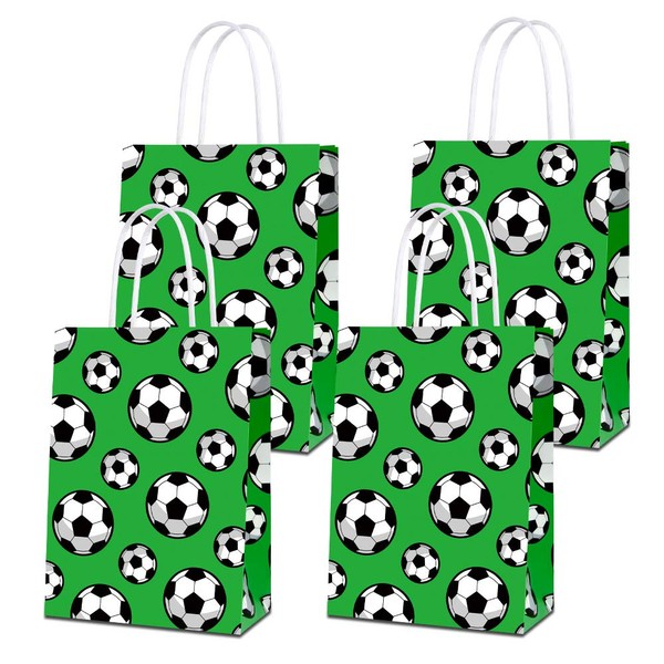 16 PCS Party Favor Bags for Soccer Birthday Party Supplies, Party Gift Goody Treat Candy Bags for Soccer Party Favors Decor for Soccer Party Girls Kids