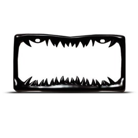Shark Tooth License Plate Frame (Black Painted Metal)