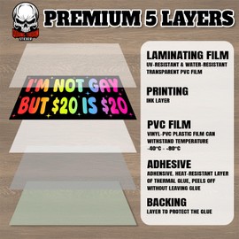 I'm Not Gay But 20 Bucks is 20 Bucks | Bumper Sticker or Car Magnet | Prank Black Magnetic Bumper Sticker for Cars [7.5x3.75]