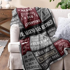 Quilazy Retirement Gifts for Men 2025, Funny Mens Retirement Gift for Men Blanket, Happy Retired Coworker Leaving Farewell Going Away Gifts, Retirement Party Decorations Throw Blanket 60"X 50"