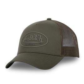 Von Dutch Mens & Women Trucker Cap Logo Adjustable Cap, khaki