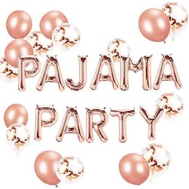 JeVenis Rose Gold Pajama Party Balloons Pajama Party Banner Pyjamas Party Decor Snooze Party Spa Party Balloons