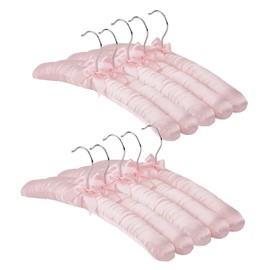 Wonafa 10 Pcs Satin Padded Hangers for Women Clothing, Sweater Hangers No Bump，Anti Slip Cushioned Hangers for Sweaters, for Clothes Sweaters Dresses Suits (10, Light Pink)
