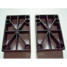 2SK8 1/2" (12mm) Plastic Six Holes Riser Pads Black for Longboard and Skateboard