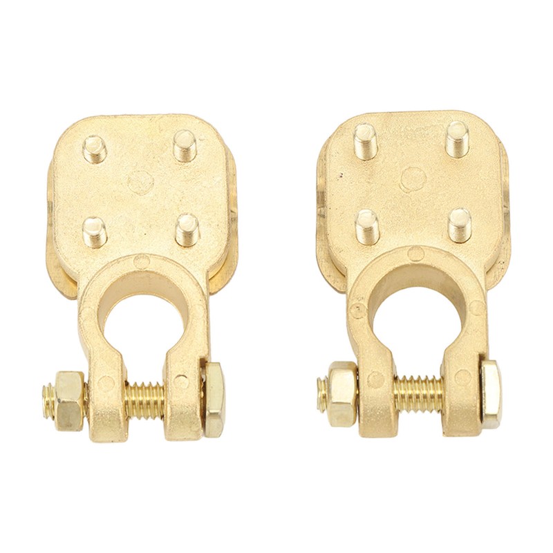 2Pcs Brass Battery Terminal Connector Car Top Post Clamp Set