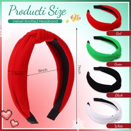 Yilloog 4 Pcs Christmas Knotted Headband Elegant Headbands for Women Non Slip for Hair Accessories Outfit Wedding Holiday Party Gift(Bubble)