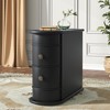 Tribesigns Solid Wood End Table, 2-Drawer Narrow Side Table Slim