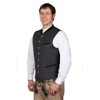 Roland Elegant Soft Wool Costume Gilet Grey with Green Piping