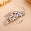 Chargances Bridal Silver Rhinestone Flower Hair Comb Wedding Crystal Hair