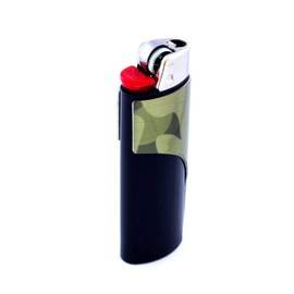 Kasher's Classic Camo Multi-Tool Lighter Case with Lighter - Lightweight & Multipurpose Accessory for Lighters - Suitable to use as Pipe Cleaner, Cutter, etc (Green Camo)