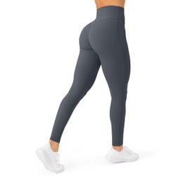 PAVOI ACTIVE Buttery Soft Leggings | Yoga Pilates High Waisted Full Length Gym Workout Leggings Women | FlexFlow | X-Small, Thunder, 25"