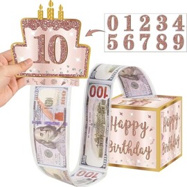 OBLEGY Money Box for Cash Gift Pull, Pull Money Box for Cash Gift DIY, Money Pulling Money Holder for Birthday Party Christmas Surprise Supplies
