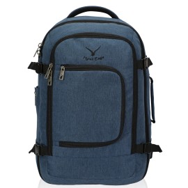 Hynes Eagle Travel 20in 40L Flight Approved Carry on Backpack Luggage with S/3 Packing Cubes - Blue