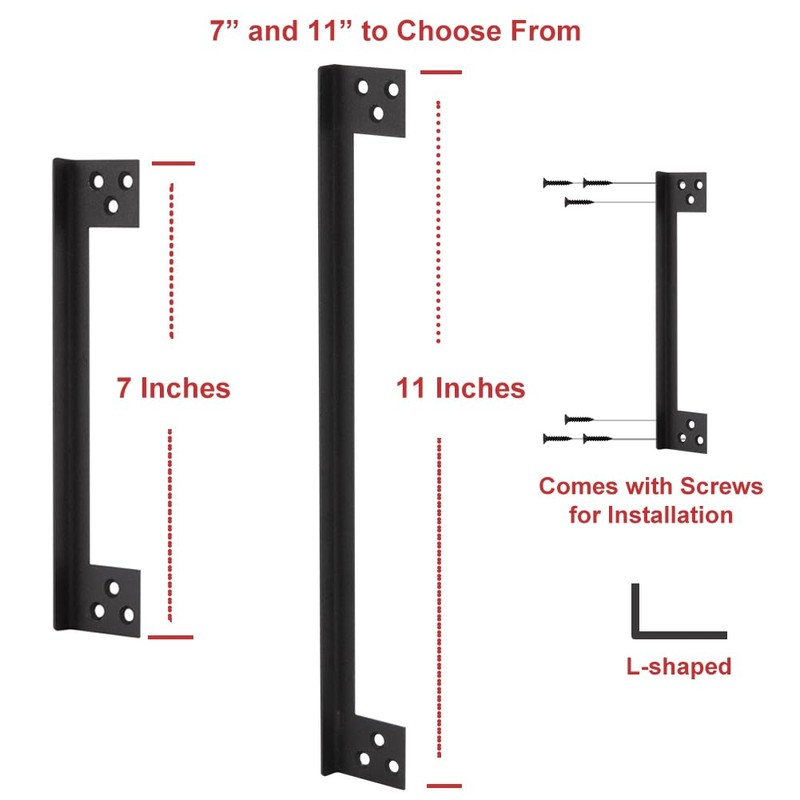 MOSECYOU L-Shaped Door Latch Guard Plates 11", Latch Protector Matte