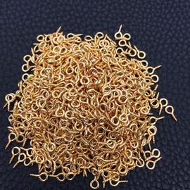 Pack of 600 10 mm Through Hooks, Mini Eyes Screw Eyelets Screw Hooks Stainless Steel Eye Screw Eye Pins Wood Thread Eye Screws for Resin Jewellery Beads Jewellery Making and Plastic