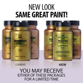 Plaid PE5554 Folk Art Treasure Gold Acrylic Craft Paint, Antique Silver, 2oz