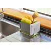KitchenCraft KCSINKSTORE 4-in-1 Plastic Kitchen Sink Tidy, Plastic, Grey/Green, 19.5
