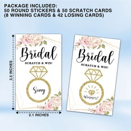 Bridal Shower Scratch Off Game Cards, Boho Floral Bridal Raffle Lottery Tickets, Blush Pink Scratch Off Party Game for Wedding, Engagement/Bachelorette Party Favors Supplies Decorations (50 Pack)-13