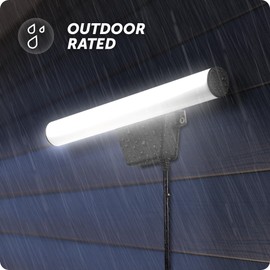 Globe Electric 17000185 14W Black Bar Light 1200 Lumens Wall Switch Activated Plug-in Outdoor Integrated LED Flood Light Security Light, 10-Foot Cord, Outside House Lights