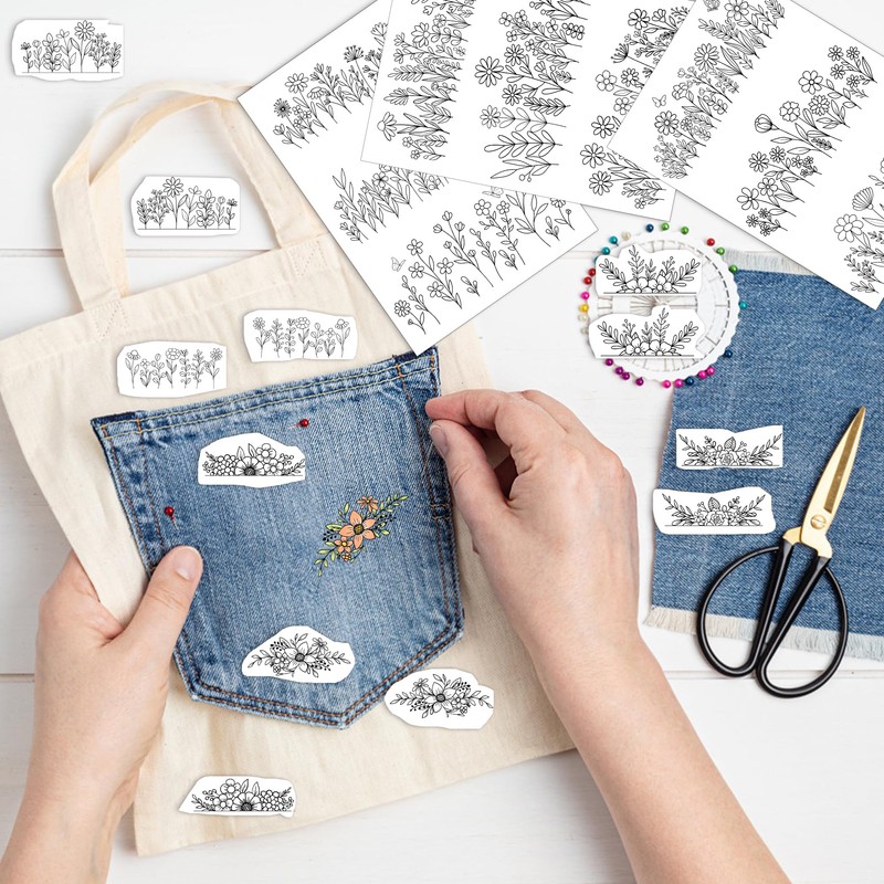Water Soluble Stabilizer Embroidery Patterns - CRASHOT 4 Sheets Stick