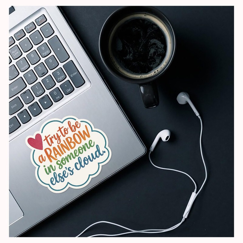 3PCS Inspirational Rainbow Quote Sticker – “Try to Be a
