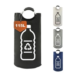 SOLARLAB Foldable deposit bottles collection container - large black deposit container - waterproof deposit bottle organiser, 600D Oxford fabric empty collection container