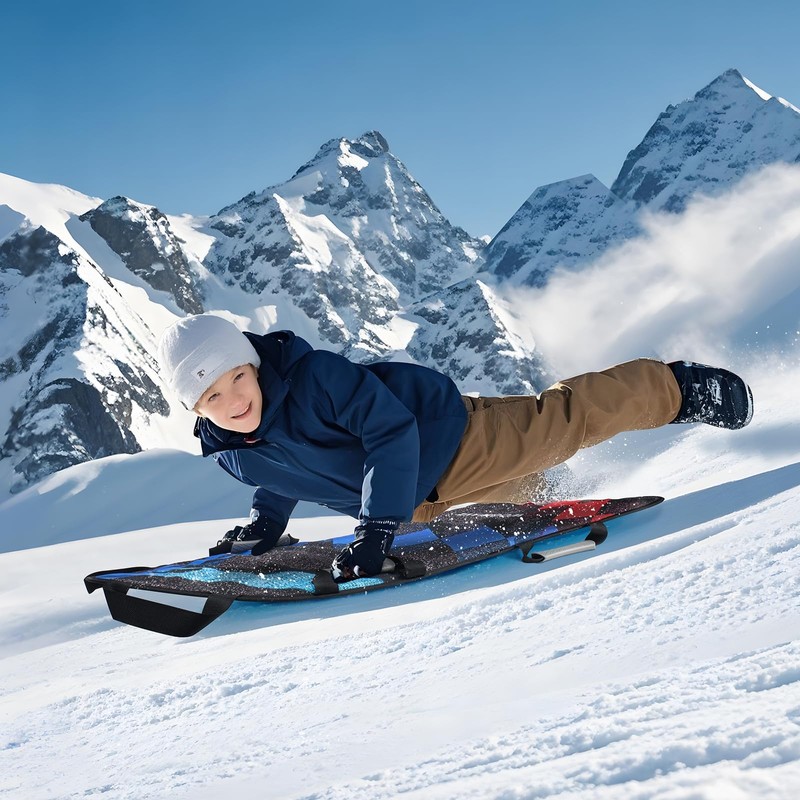 WOOWAVE 45"×18" Foldable Snow Sled, Black