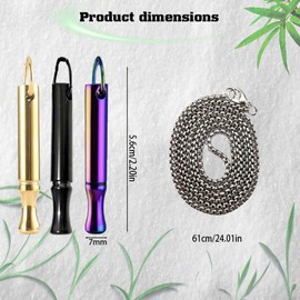 3PCS Breathing Necklace, Anxiety Necklace, Stress Relief Necklace, Portable Anxiety Whistle Breath Necklace, Deep Breathing Anxiety for Men Women (Black + Coloured + Gold)