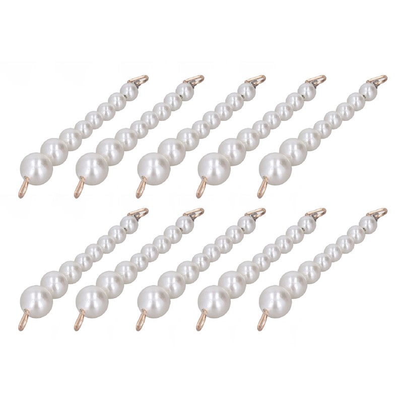 10Pcs Pearl Shoe Chains Polished ABS Resin Metal Buckle Widely