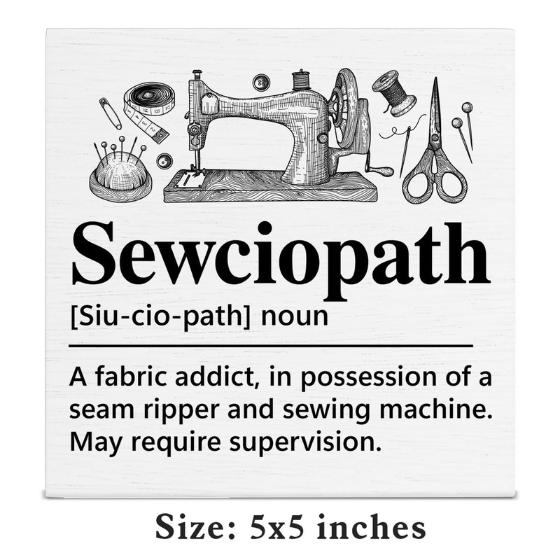 Sewing Room Decor Sewciopath Definition Wood Sign, Sewing Gifts
