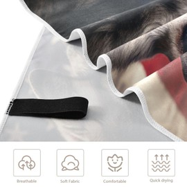 Toallas de playa para mujeres y hombres, toallas de playa de lobo con bandera americana, toallas de natación de gran tamaño, secado rápido para viajes, playa, natación, piscina, gimnasio