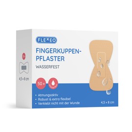Fingertip Plasters Waterproof Beige – 4.5 x 8 cm – Pack of 50 Plasters – Fingertip Protection After Injury – Butterfly Band-Aid – Thumb Plasters & Toe Plasters – Waterproof Finger Plasters