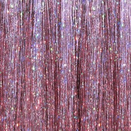 40" Fairy Hair Tinsel 100 Strands (Sparkle Mauve Mist)