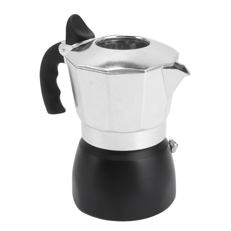 Moka Pot with Double Valve 150ML octagonal Aluminum Moka Stovetop