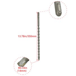 Utoolmart Masonry Drill Bit 14mm x 350mm Carbide Tipped Rotary Hammer Bit Square Shank for Impact Drill 1Pcs