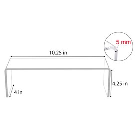 Jusalpha 4 Pcs Large 10.25'' Clear Acrylic Risers, Acrylic Display Risers Shelf Showcase Fixtures for Jewelry, Display Stand for Amiibo Funko POP Figures, Cupcakes, Food Display, Collectibles, Cabinet (10.25''x 4''x 4.25'')