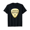 Jesus Rocks Gold Guitar Pick Christian Worship Leader Team T-Shirt
