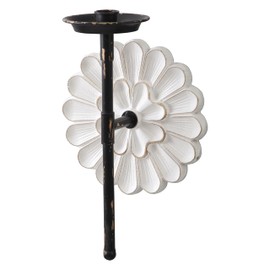 SOFE Farmhouse White Candle Wall Sconce Floral Sculpture, Elegant Wall Candle Stick Holder, Wood Iron Wall Candle Holder for Bathroom, Kitchen, Fireplace