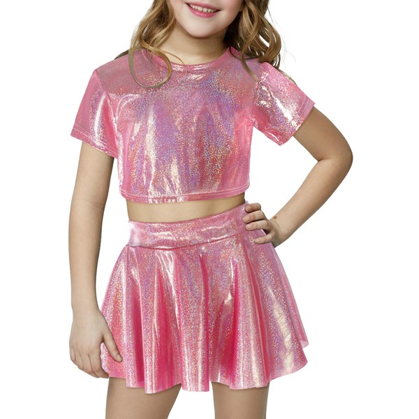Happy Cherry Girls Metallic Outfit Sequin Hip Hop Dance Shiny