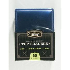 50 Cardboard Gold TOP-Loader 3X4 for Thick Cards - 1.5MM - 60 Point