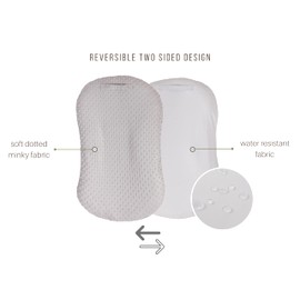 Mila Millie Water Resistant Removable Cover for Newborn Lounger | Minky Sensory Touch Slipcover for Baby Floor Seat | Premium Quality Soft Wipeable Fabric | Hypoallergenic (Fog)