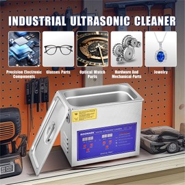 Roomark Ultrasonic Cleaner, 3.2L Ultrasonic Cleaning Machine with Digital Timer & Heater, 100W Professional Stainless Steel Lab Tool, Ultrasonic Parts Cleaner for Jewelry, Glasses, Parts, Retainer