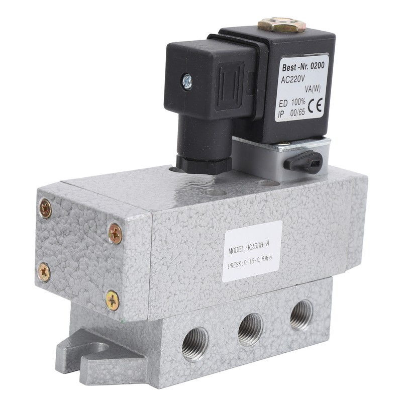 2 Position 5 Way Solenoid Valve Single Electric Control Industrial