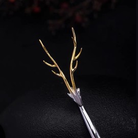 Rabithenn Deer antlers S925 Silver Hairpin Chinese Style Hair Sticks Wooden Retro with Wooden Handmade Hair Clip Hair Accessories for Women Girls Long Hair (Deer antlers)