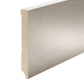 Skirting Boards in Stainless Steel Look - MDF Profiles & Accessories | 40/60/80/100/120/150 mm Weimar - Height/Version 150 mm