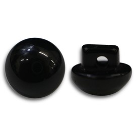 B-552 Black Buttons with Feet [Black Glossy] Mushroom Shaped Shirt Color Buttons Simple Buttons Eyeball Buttons Craft Set of 20 [0.4 inch (10 mm)] Glitter Puffy Round
