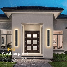 Coinmit 40inch Long Outdoor Wall Lights Black LED Exterior Wall Light Fixtures IP65 Waterproof 3000K Warm Light for Patio House Porch(5.9in Wide)