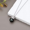 Black Pearl Necklace for Women 9-10mm Tahitian Love Knot Pearl
